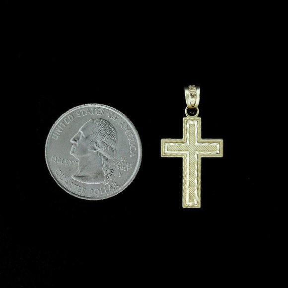 10K Real Gold Rope Chain and Cross Pendant Set - Picture 3 of 8